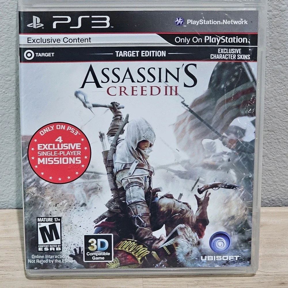 ASSASSINS CREED III (Target Edition) (Sony Playstation 3, 2012) - CIB W/manual